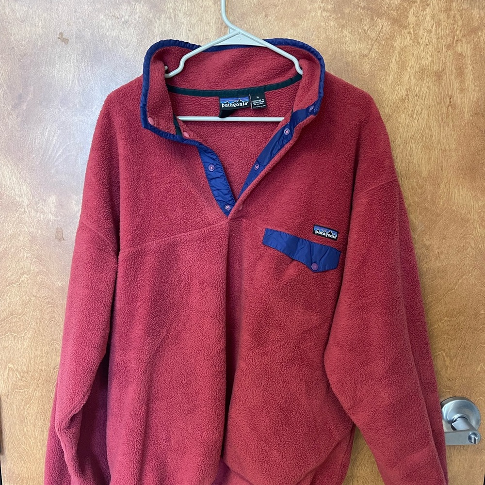 Mens 90s Patagonia Red Fleece Pullover